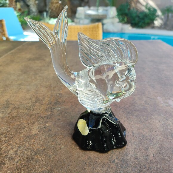 Icet Arte Murano Glass Fish Sculpture / Figurine on Black Base - See Description - Picture 6 of 13